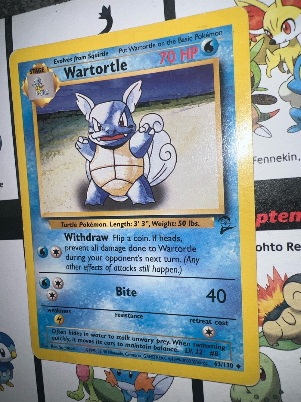 Pokemon Wartortle Card - Blue Artwork & Yellow Border